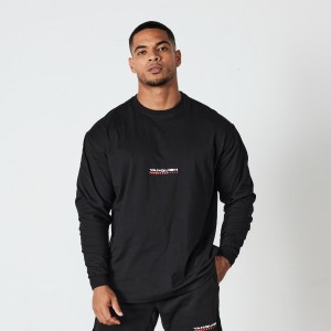 Vanquish Fitness Black Athletics Division Oversized Long Sleeve T Shirt Svarta | 5836-BXDNR