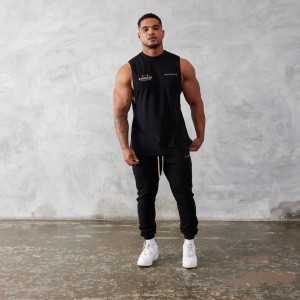 Vanquish Fitness Black Unconquerable Oversized Ärmlös T Shirt Svarta | 8702-YXGQN