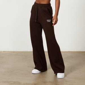 Vanquish Fitness Chestnut Brown Rejuvenate Breda Leg Oversized Sweatpants Bruna | 3514-PNVBY