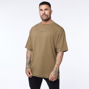 Vanquish Fitness Core Olive Oversized T Shirt Olivgröna | 7826-HOUJY