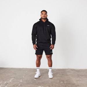 Vanquish Fitness Essential Black Oversized Pullover Hoodie Svarta | 8096-ZALGO