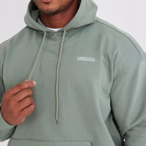 Vanquish Fitness Essential Green Oversized Pullover Hoodie Gröna | 4692-WCQSE