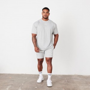 Vanquish Fitness Essential Grey Oversized T Shirt Ljusgrå | 7960-XLJGZ