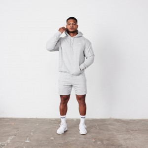 Vanquish Fitness Essential Grey Oversized Pullover Hoodie Ljusgrå | 1520-ERWHZ