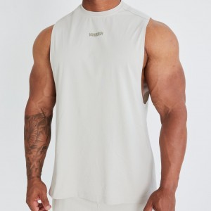 Vanquish Fitness Essential Stone Oversized Ärmlös T Shirt Stone | 3910-HXDKO