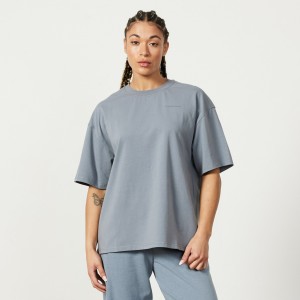 Vanquish Fitness Restore Slate Grey Oversized T Shirt Grå | 0327-MSIXT