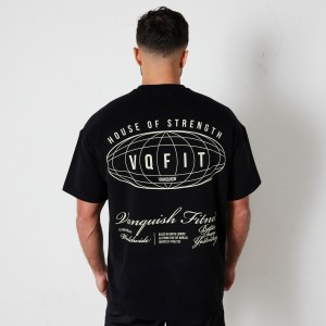 Vanquish Fitness TSP Black Worldwide Oversized T Shirt Svarta | 5268-WMVJQ