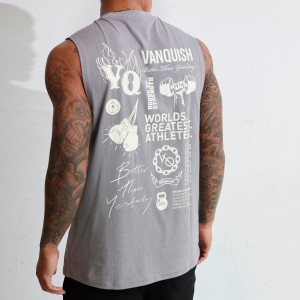 Vanquish Fitness TSP Frost Grey Multi Print Ärmlös T Shirt Grå | 0175-PKHSL