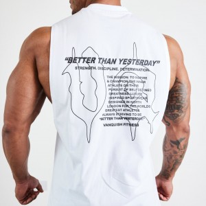 Vanquish Fitness TSP White Determination Ärmlös T Shirt Vita | 1859-ZOLHE