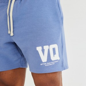 Vanquish Fitness Washed Blue Varsity Shorts Blå | 1749-QLPOT