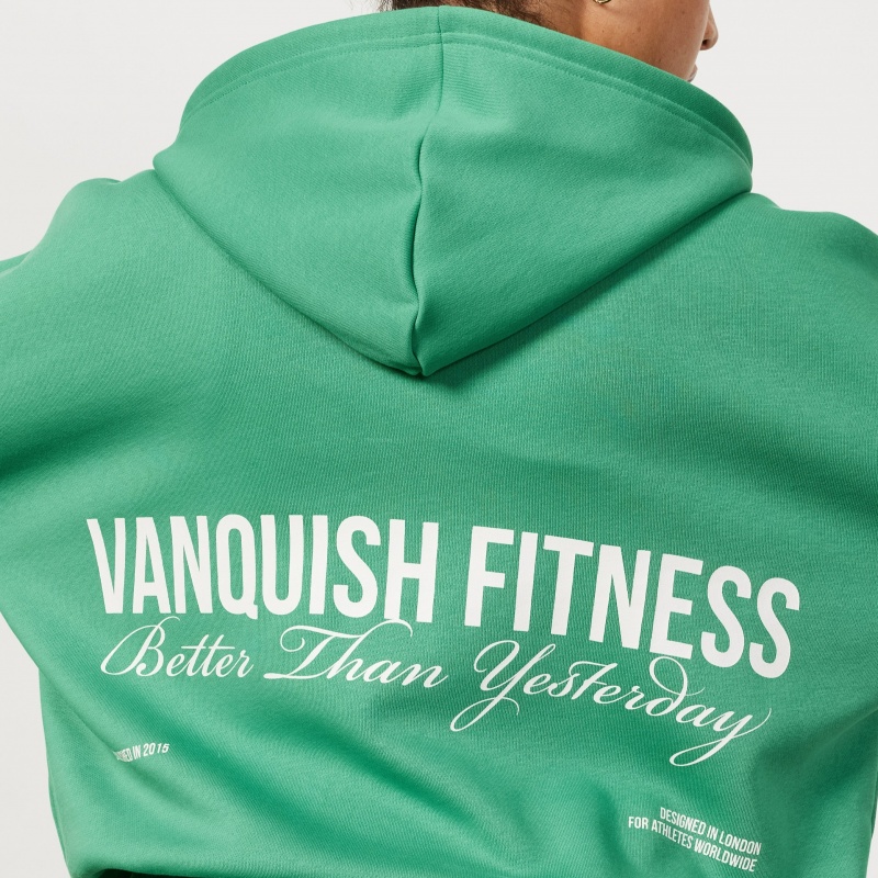 Vanquish Fitness Apple Green Rejuvenate Full Zip Oversized Hoodie Gröna | 1827-GHSYW