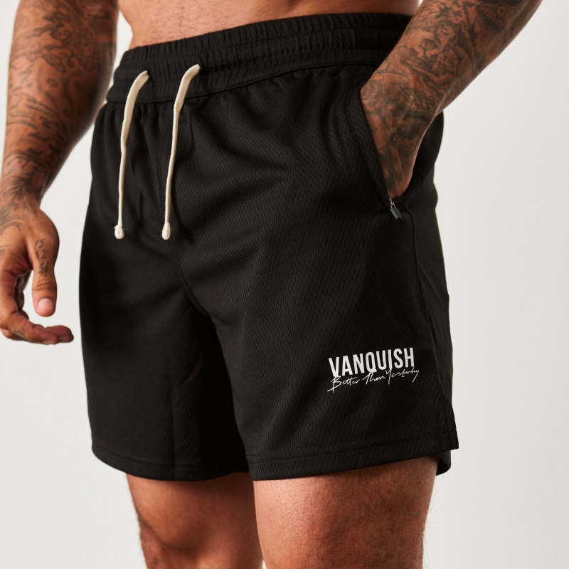 Vanquish Fitness BTY Black Mesh Shorts Svarta | 3210-CPGBL