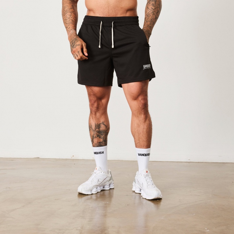 Vanquish Fitness BTY Black Mesh Shorts Svarta | 3210-CPGBL