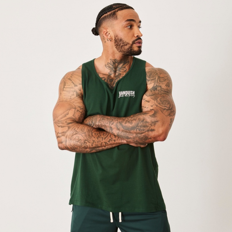 Vanquish Fitness BTY Palm Green Loose Fit Tank Top Gröna | 8269-AMJDC