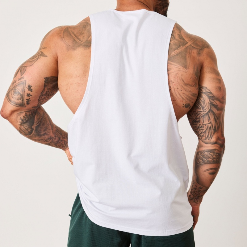 Vanquish Fitness BTY White Loose Fit Tank Top Vita | 8721-PQEFI