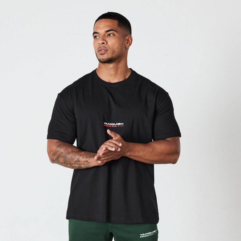 Vanquish Fitness Black Athletics Division Oversized T Shirt Svarta | 8591-DVWHX