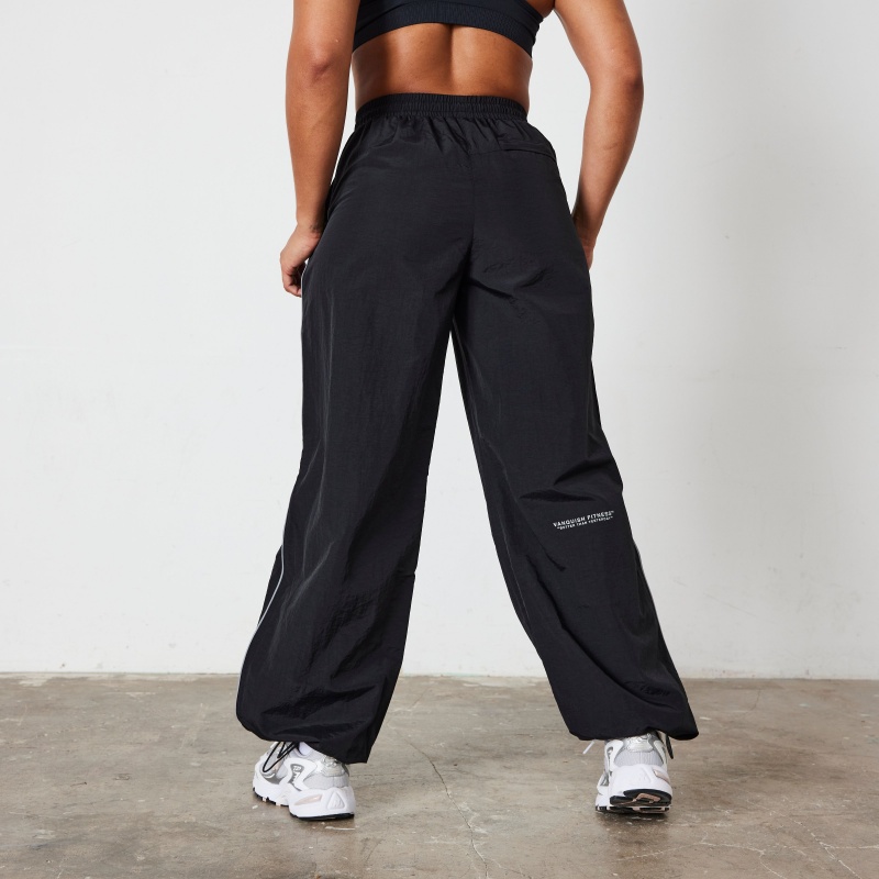 Vanquish Fitness Black Racing Breda Leg Track Pants Svarta | 6508-RCUGL