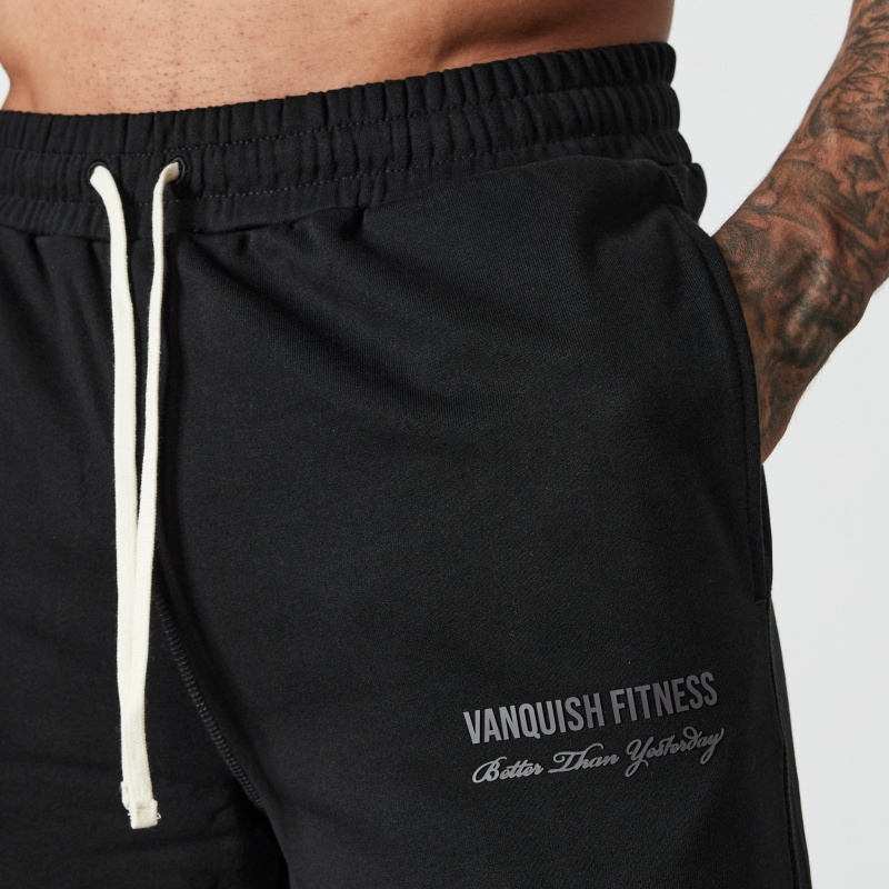 Vanquish Fitness Black Signature Kollektion Hetero Leg Sweatpants Svarta | 5320-DFTYM