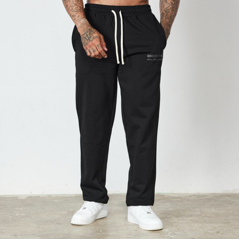 Vanquish Fitness Black Signature Kollektion Hetero Leg Sweatpants Svarta | 5320-DFTYM