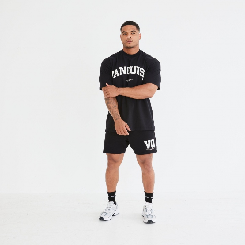 Vanquish Fitness Black Varsity Shorts Svarta | 5149-HTIQB