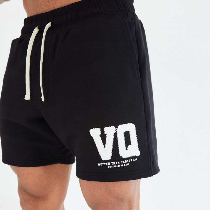 Vanquish Fitness Black Varsity Shorts Svarta | 5149-HTIQB