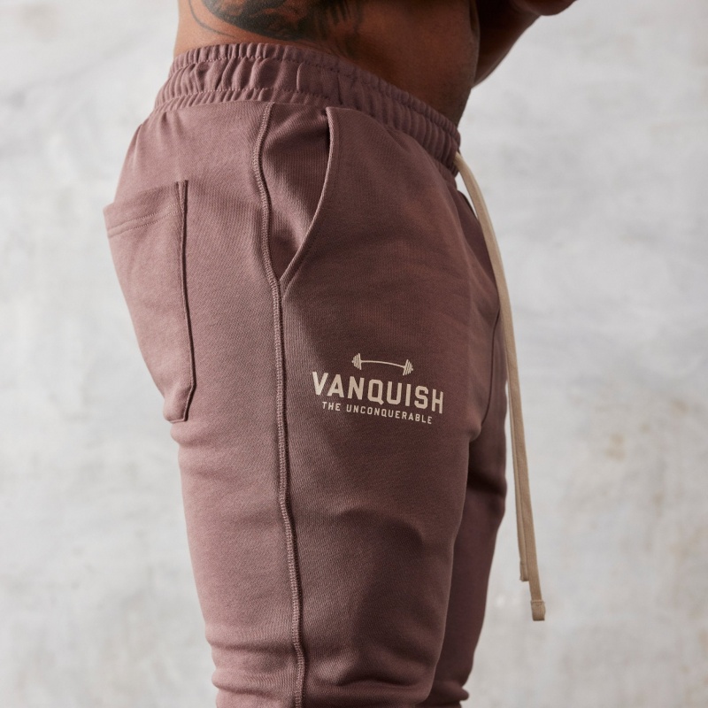 Vanquish Fitness Brown Unconquerable Tapered Sweatpants Bruna | 7641-JQKEH