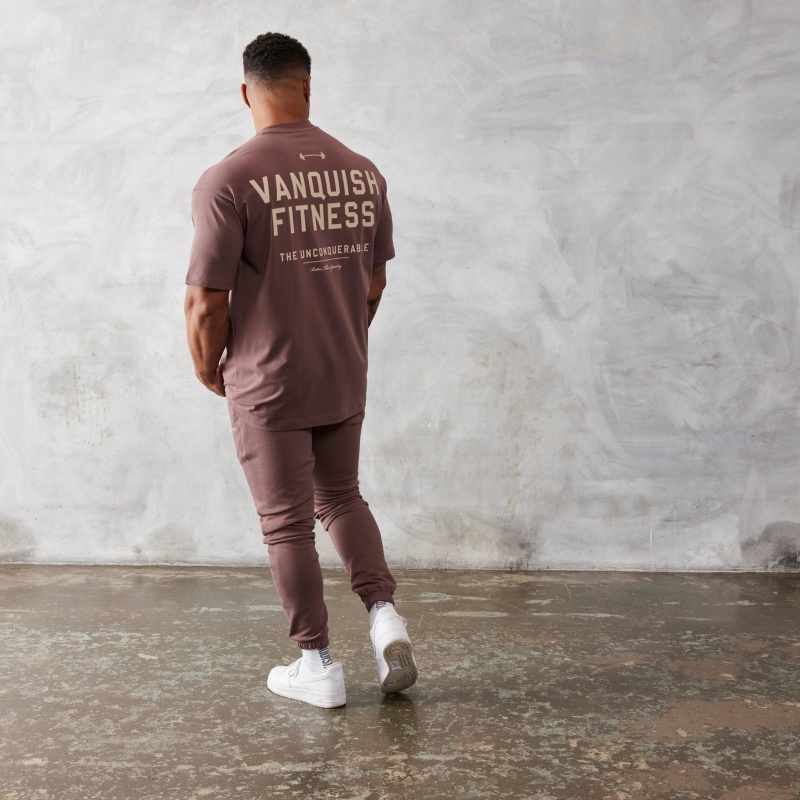 Vanquish Fitness Brown Unconquerable Tapered Sweatpants Bruna | 7641-JQKEH