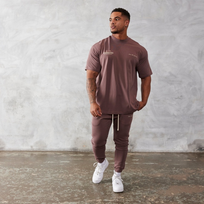 Vanquish Fitness Brown Unconquerable Tapered Sweatpants Bruna | 7641-JQKEH