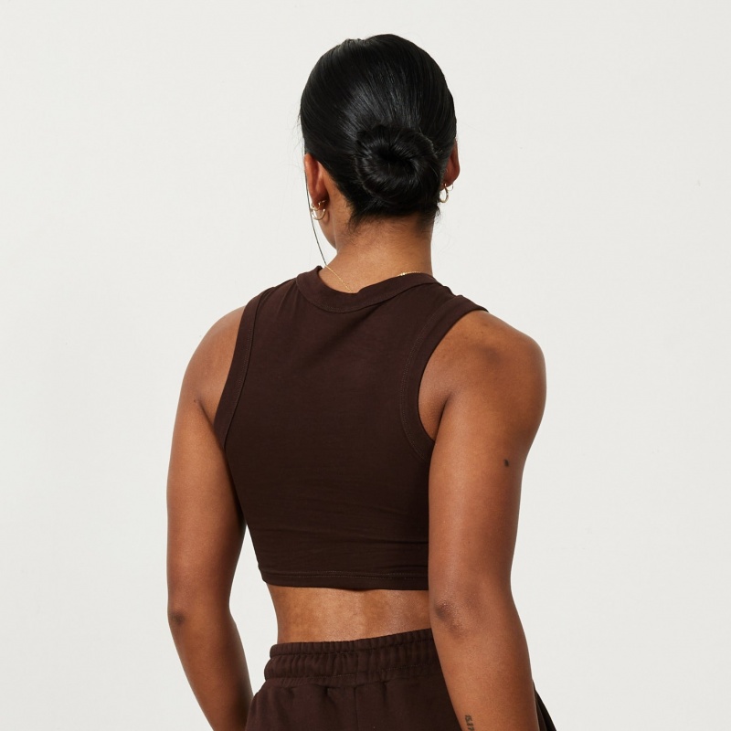 Vanquish Fitness Chestnut Brown Rejuvenate Cropped Tank Top Bruna | 8670-OBXIS