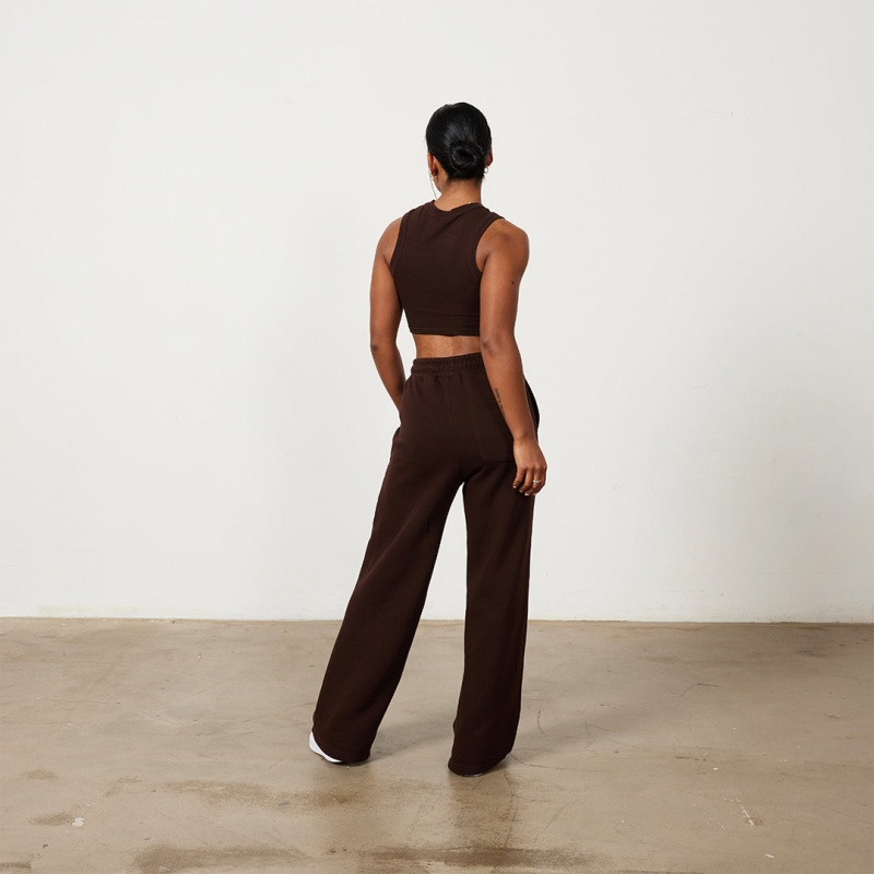 Vanquish Fitness Chestnut Brown Rejuvenate Breda Leg Oversized Sweatpants Bruna | 3514-PNVBY