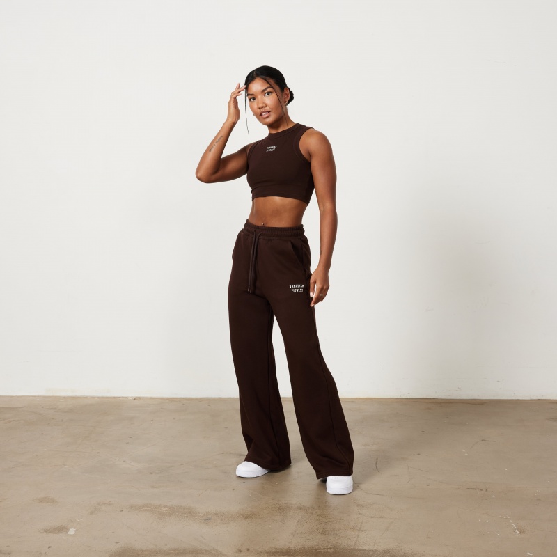 Vanquish Fitness Chestnut Brown Rejuvenate Breda Leg Oversized Sweatpants Bruna | 3514-PNVBY