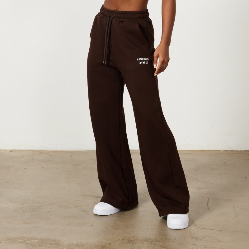 Vanquish Fitness Chestnut Brown Rejuvenate Breda Leg Oversized Sweatpants Bruna | 3514-PNVBY