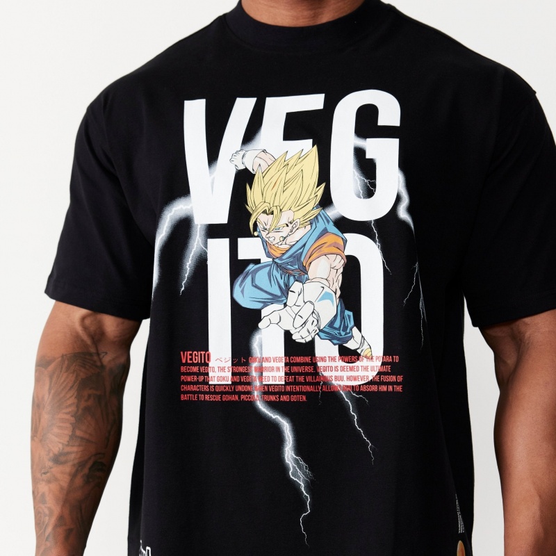 Vanquish Fitness DBZ Vegito Black Oversized T Shirt Svarta | 0694-YNODR