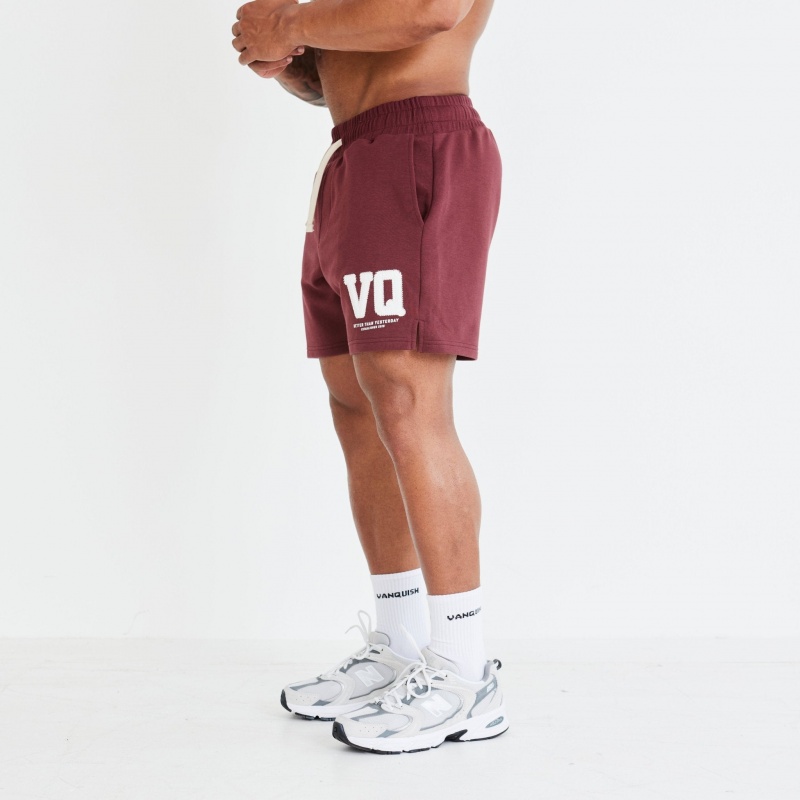 Vanquish Fitness Dark Burgundy Varsity Shorts Mörkvinröda | 8304-AUKBD