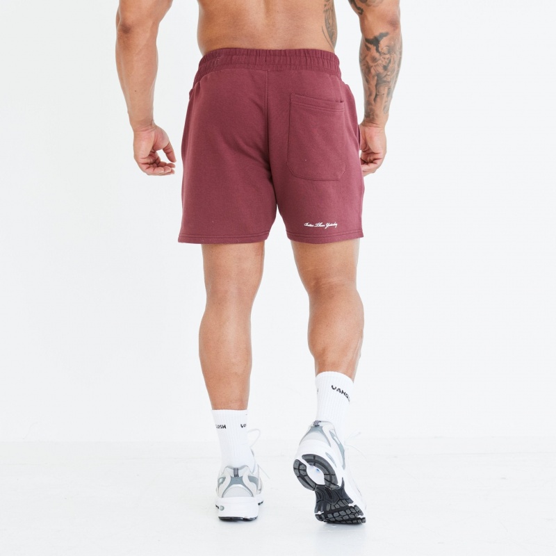 Vanquish Fitness Dark Burgundy Varsity Shorts Mörkvinröda | 8304-AUKBD