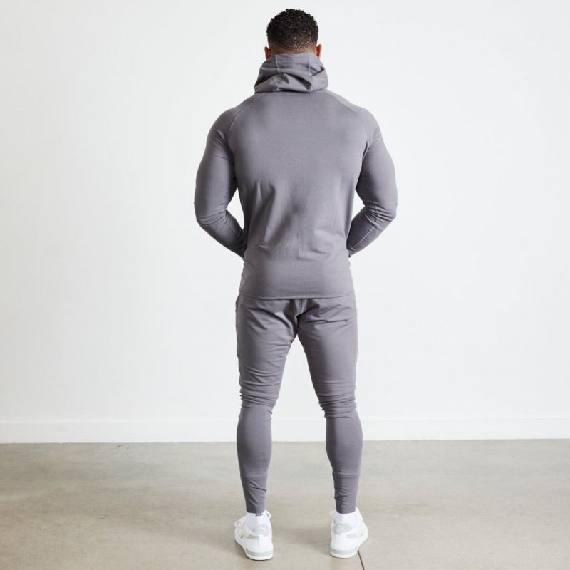 Vanquish Fitness Eclipse V2 Grey Full Zip Front Hoodie Grå | 9702-TVAHW