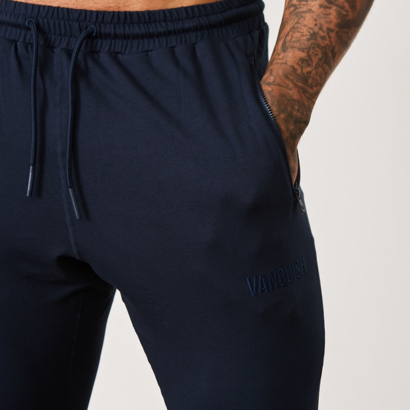 Vanquish Fitness Eclipse V2 Navy Blue Tapered Sweatpants Marinblå Blå | 1935-IQHTX