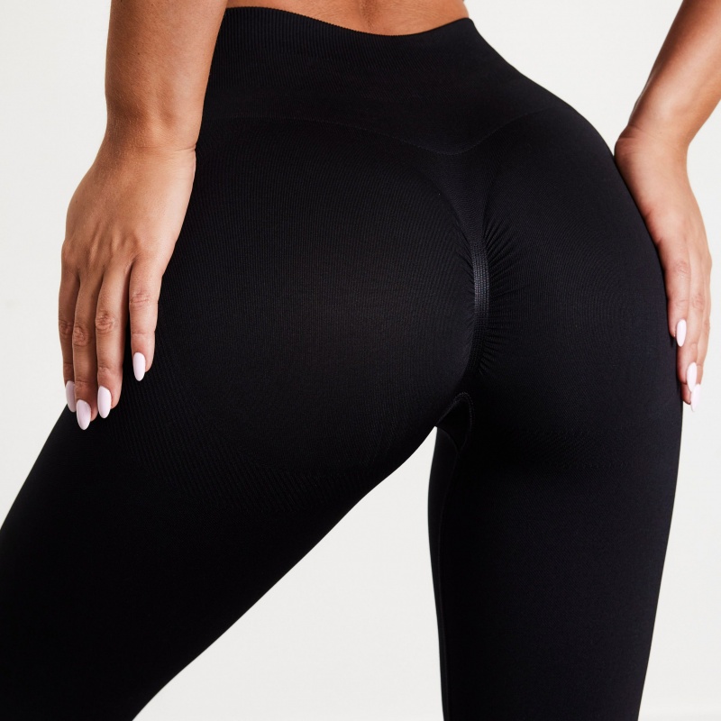 Vanquish Fitness Elevate Seamless Black Leggings Svarta | 5628-RSPFX