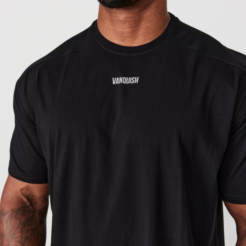 Vanquish Fitness Essential Black Oversized T Shirt Svarta | 2186-XFBIL