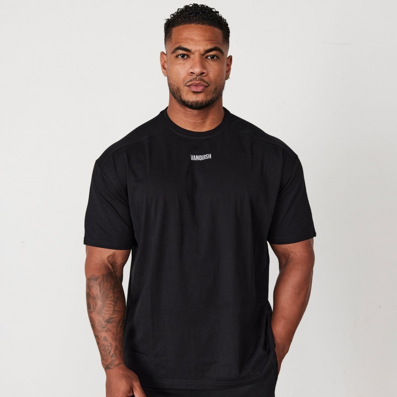 Vanquish Fitness Essential Black Oversized T Shirt Svarta | 2186-XFBIL