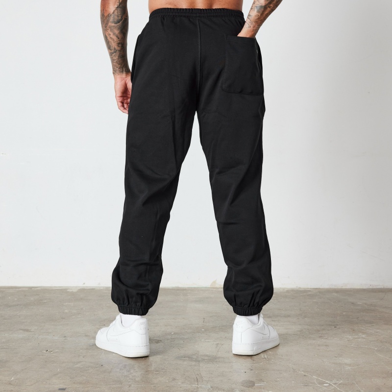 Vanquish Fitness Essential Black Oversized Sweatpants Svarta | 6452-GPXCY