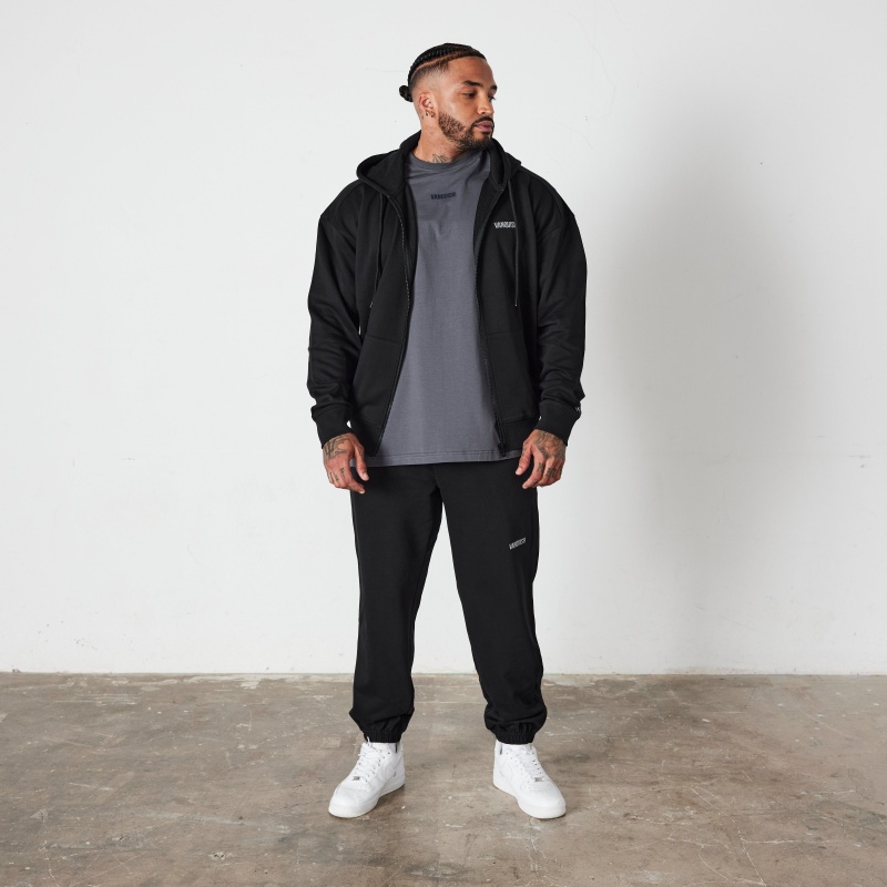 Vanquish Fitness Essential Black Oversized Sweatpants Svarta | 6452-GPXCY