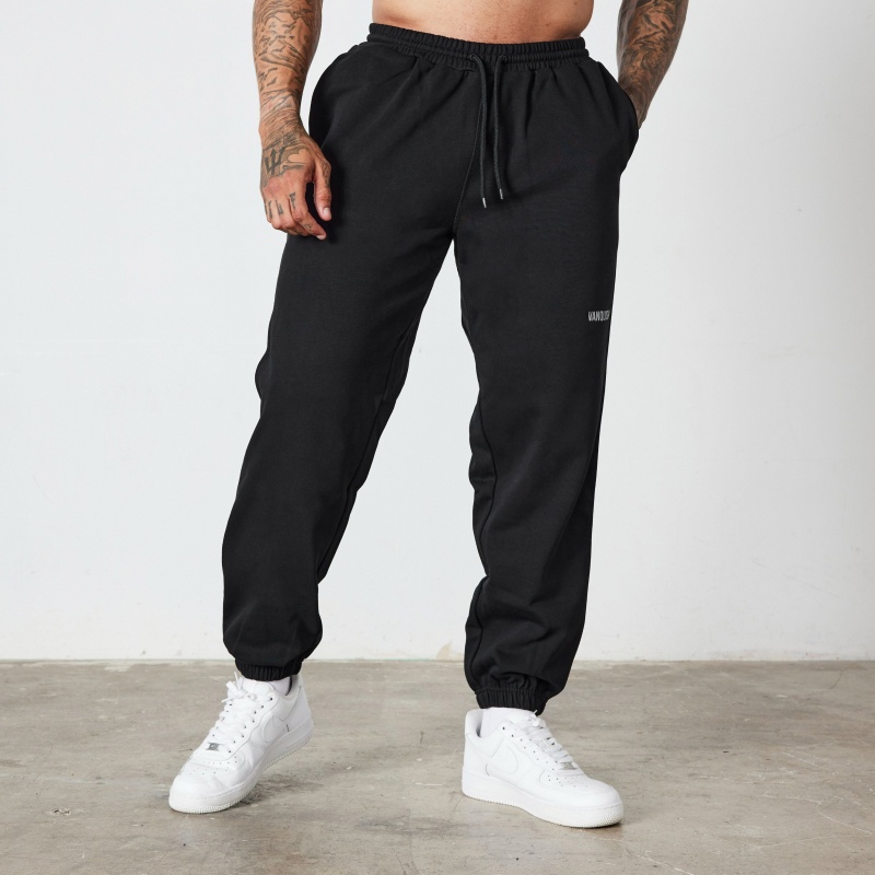 Vanquish Fitness Essential Black Oversized Sweatpants Svarta | 6452-GPXCY