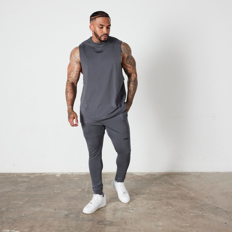 Vanquish Fitness Essential Denim Blue Tapered Fit Sweatpants Blå | 3816-LUXDY