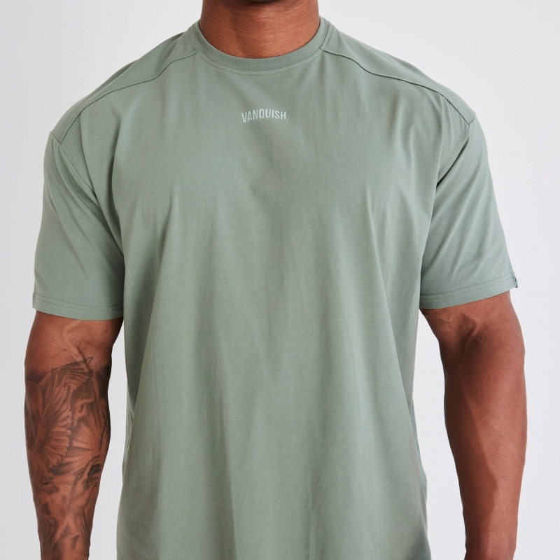 Vanquish Fitness Essential Green Oversized T Shirt Gröna | 6253-VZMYU