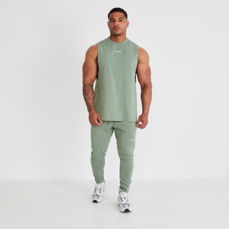 Vanquish Fitness Essential Green Oversized Ärmlös T Shirt Gröna | 4730-GPLHE