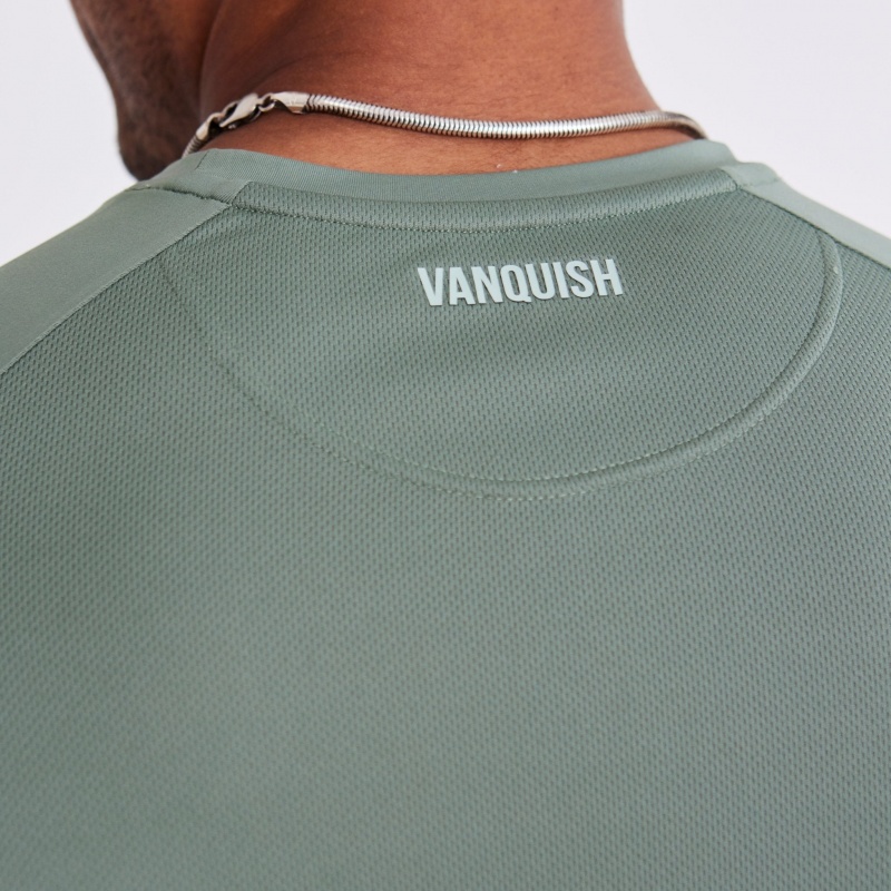 Vanquish Fitness Essential Green Performance Korta Sleeve T Shirt Gröna | 5746-BTGWV