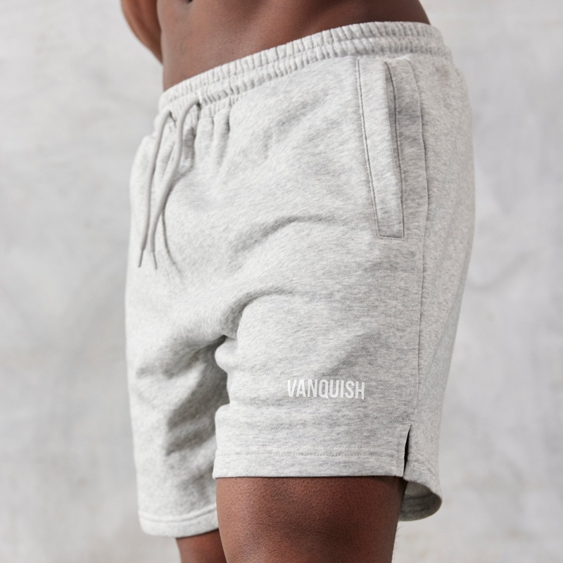 Vanquish Fitness Essential Grey Regular Fit Shorts Ljusgrå | 5176-DTUJC