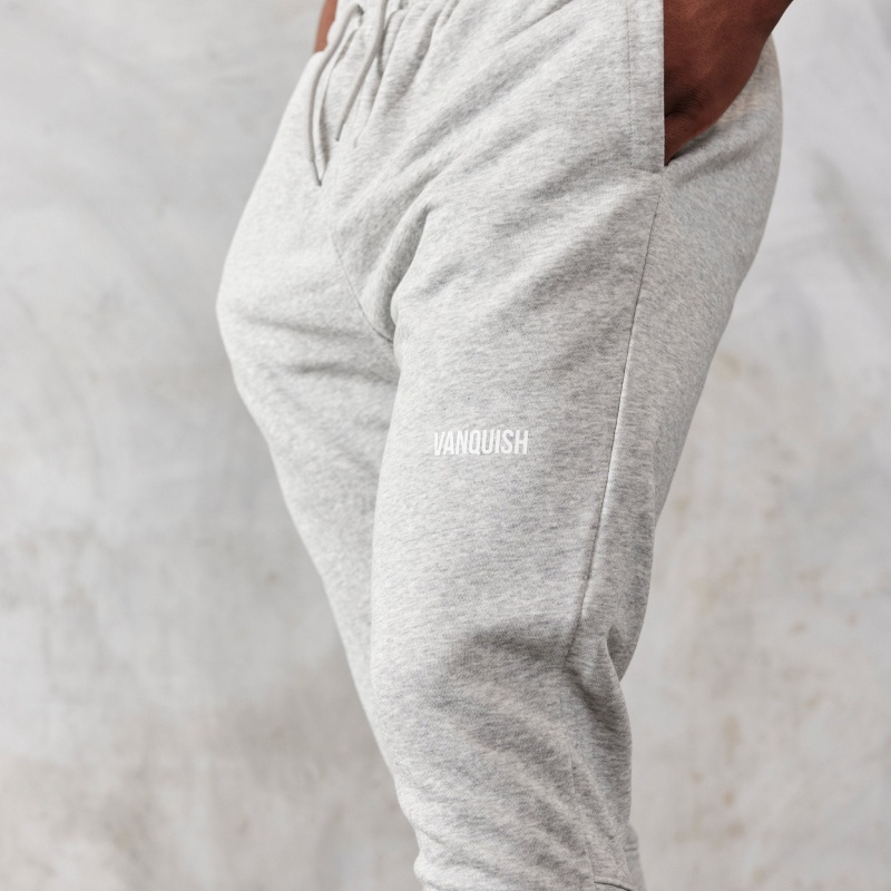 Vanquish Fitness Essential Grey Tapered Fit Sweatpants Ljusgrå | 1295-LIDVS