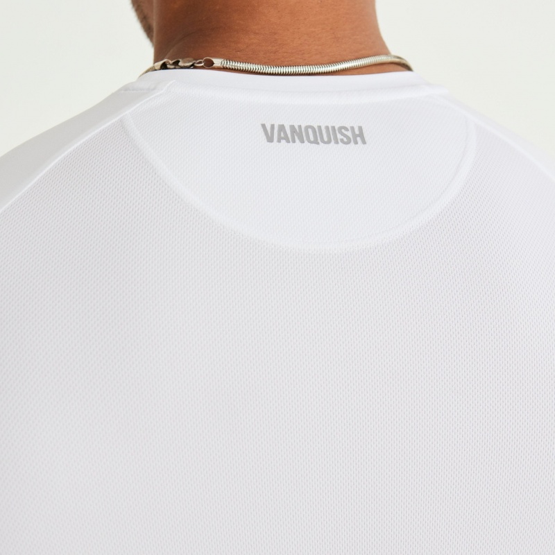 Vanquish Fitness Essential White Performance Korta Sleeve T Shirt Vita | 5831-APECQ